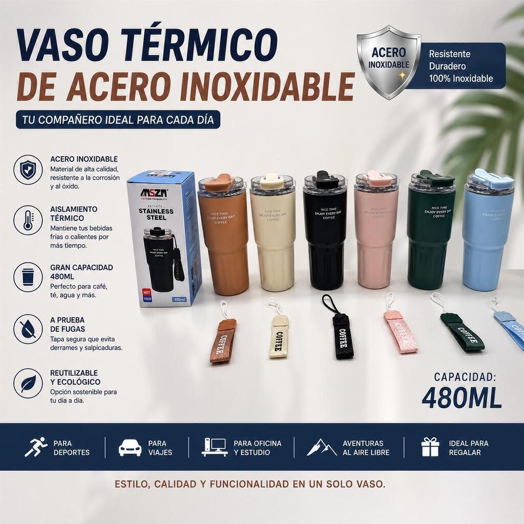 [PT-1313] Vaso térmico de acero inoxidable 480ml 917868