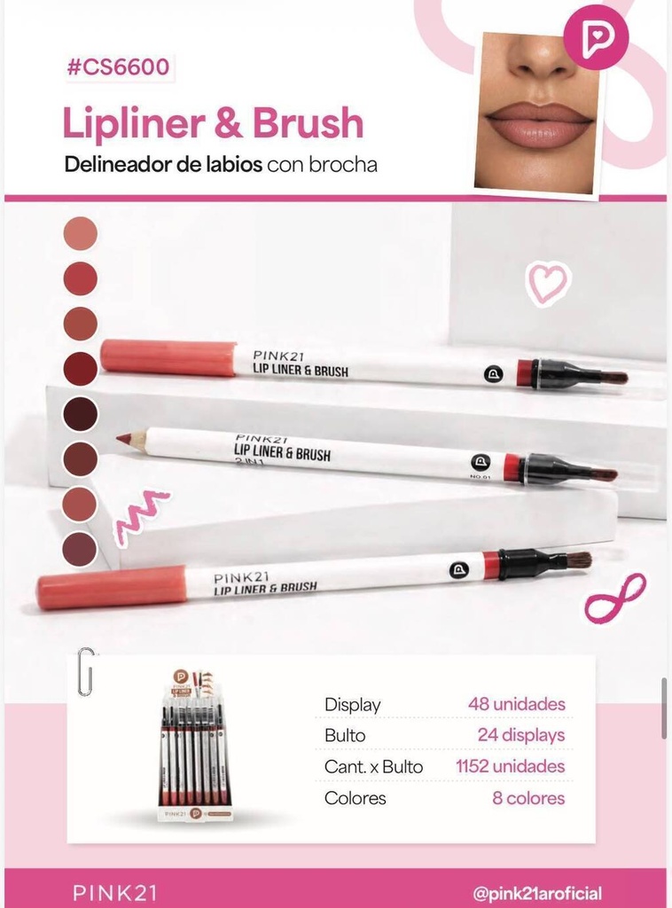 Delineador de labios con brocha PINK 21
