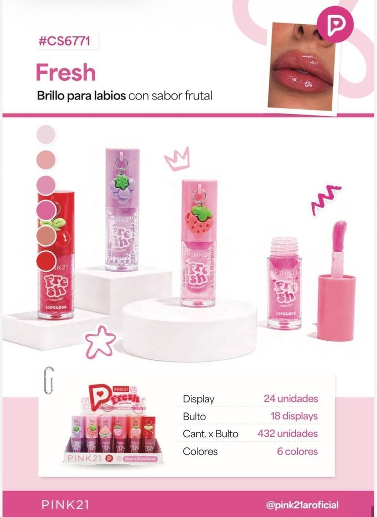Lip gloss FRESH PINK 21
