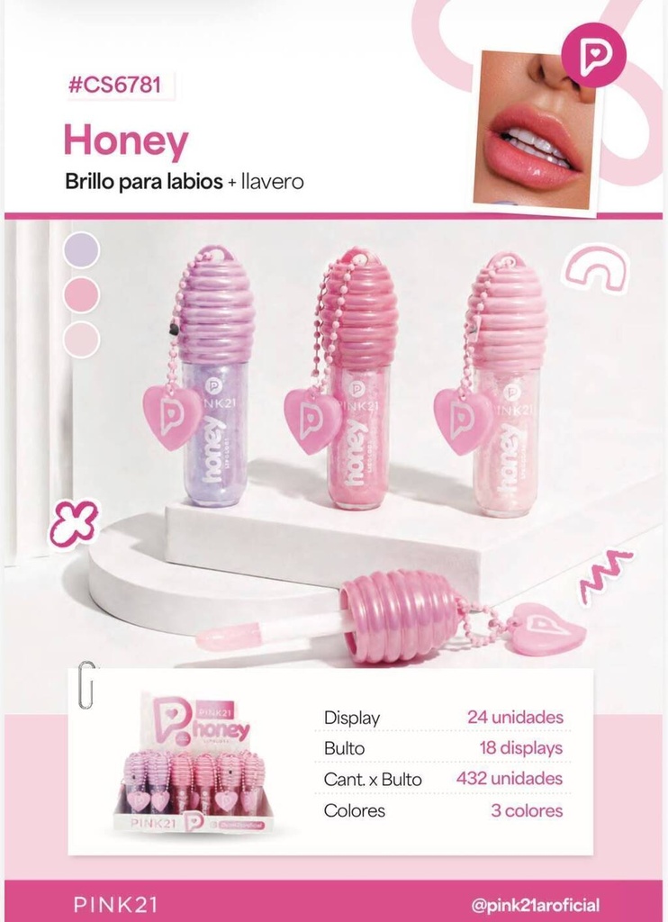 Lips gloss HONEY PINK21
