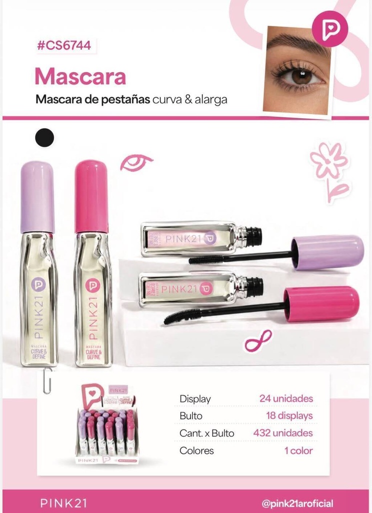Mascara de pestañas CURVE & LENGTH PINK 21