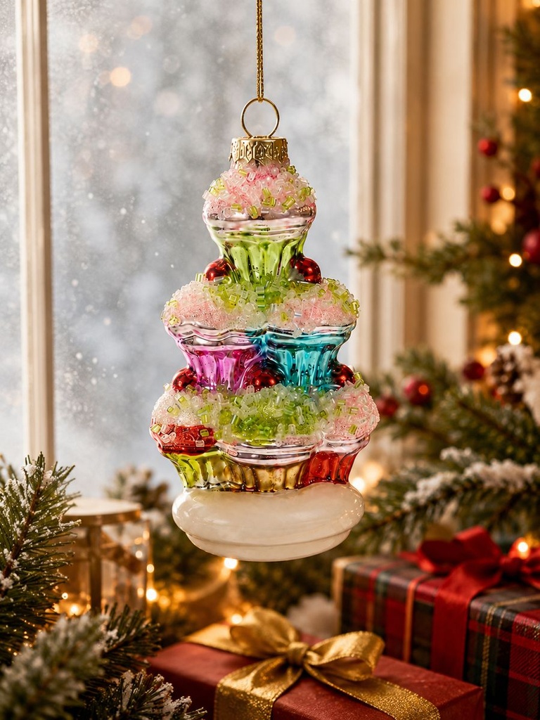 ADORNO NAVIDEÑO DE VIDRIO C/U
