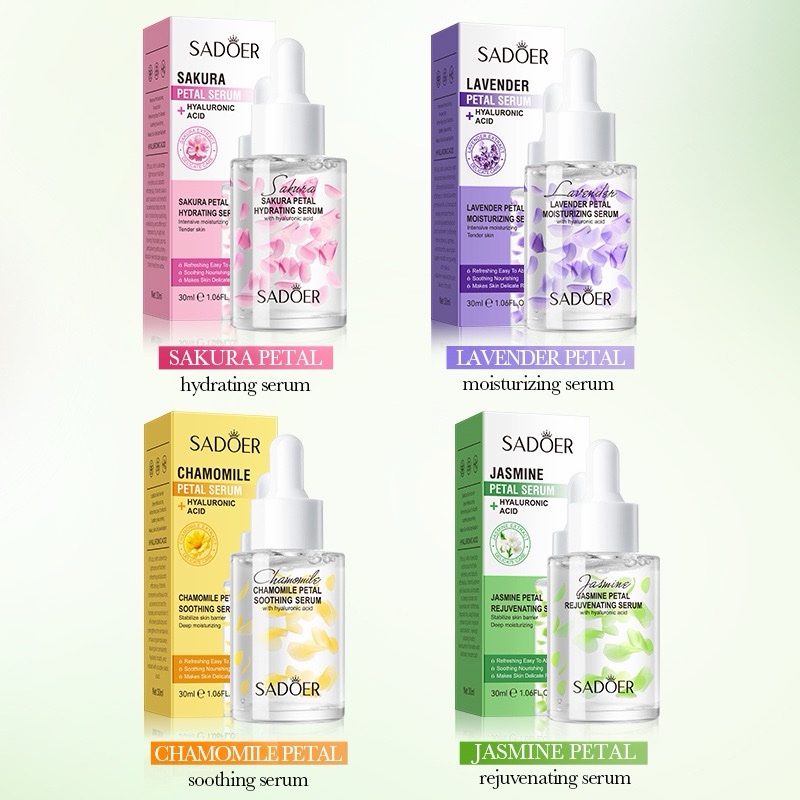 Serum facial acido hialuronico con pétalos de flor Sadoer varios modelos