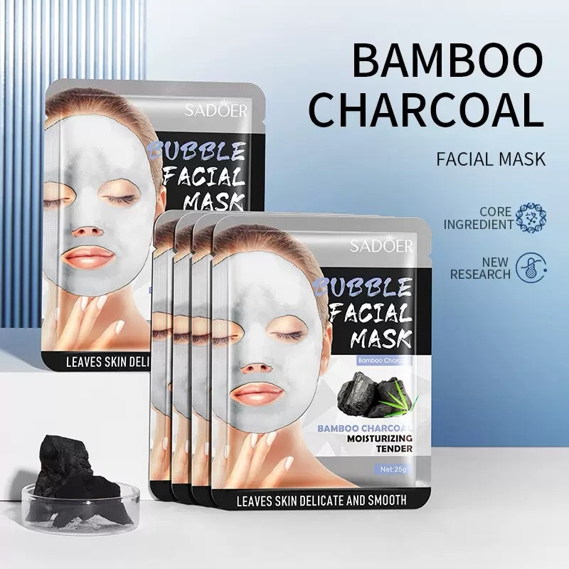 Pack x6pc Mascarillas de Burbujas con carbon activado limpieza profunda Sadoer