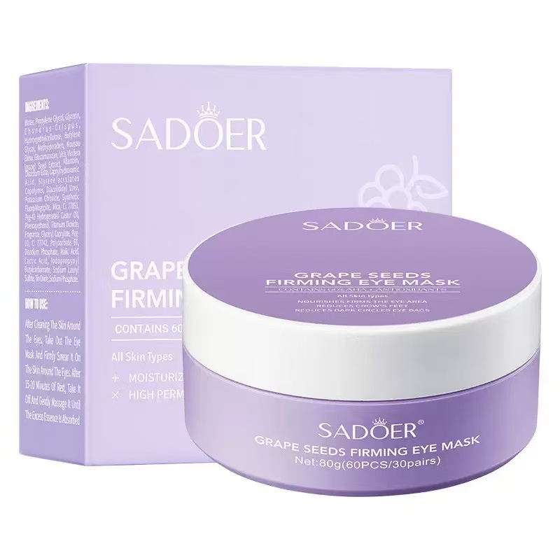 Mascarilla colageno hidratante para ojeras violeta pote 60pc Sadoer