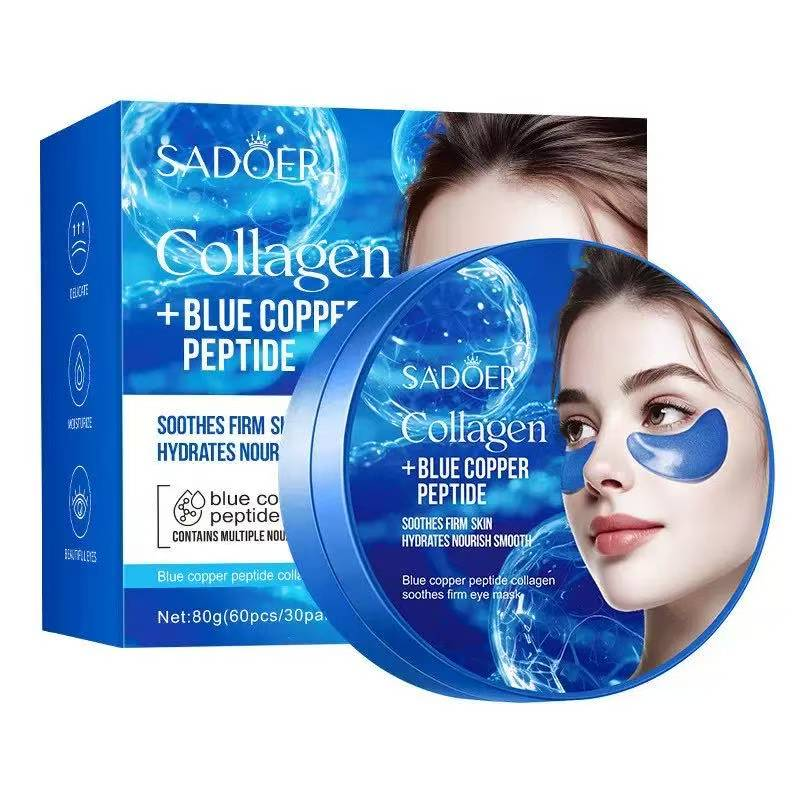 Mascarilla de colageno hidratante para ojeras Blue Peptide pote 60pc Sadoer