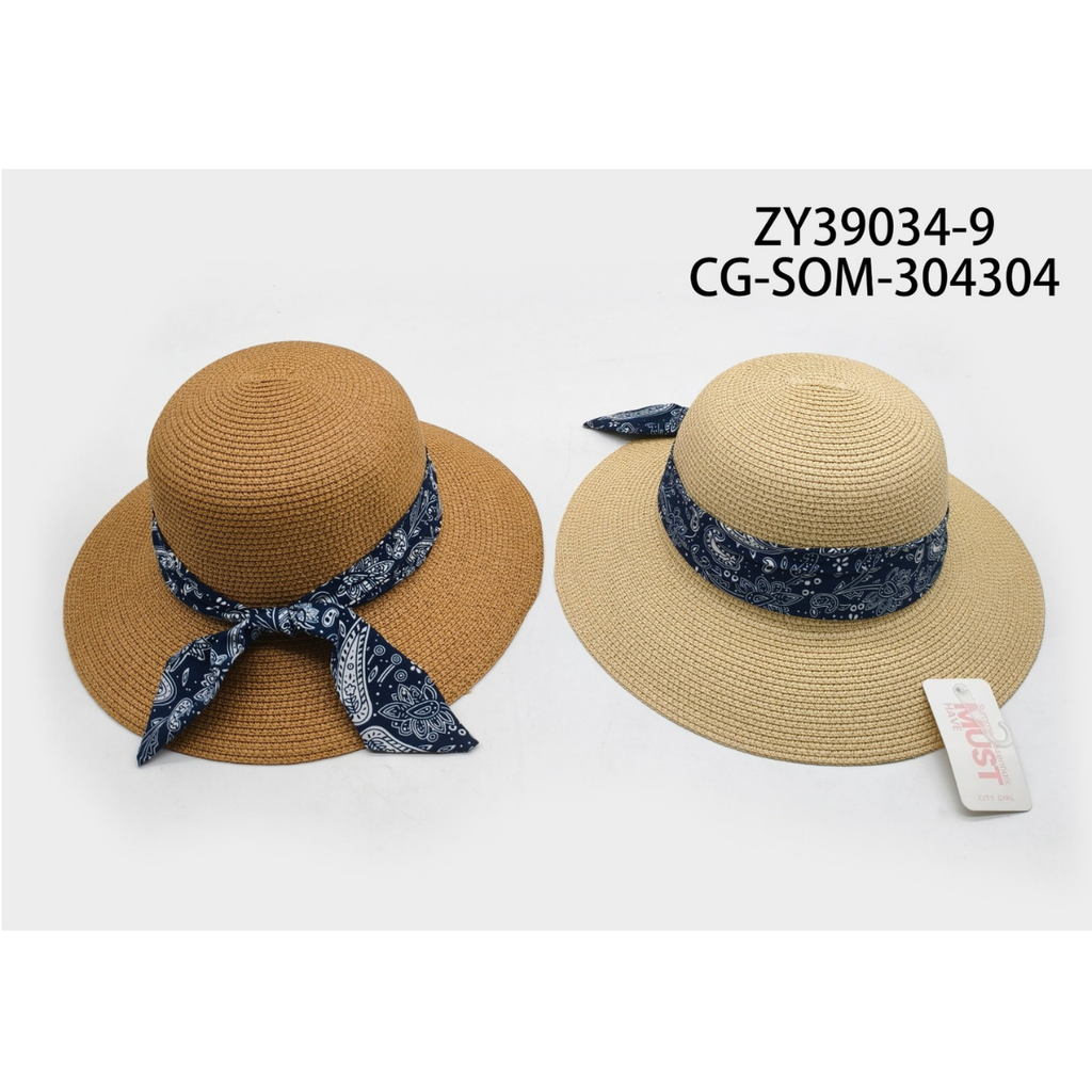 [PG-ZY39034-9] SOMBRERO CON PAÑUELO AZUL CITY GIRL