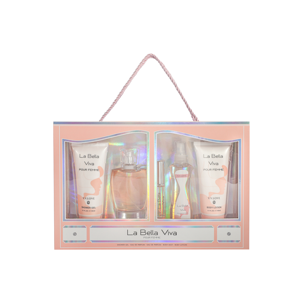 Kit de perfumes y cremas La bella viva pour femme set*5