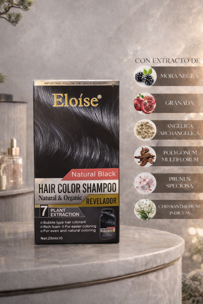 [PL-010823] Shampoo con tintura x10 sobresitos 25ml NEGRO ELOISE