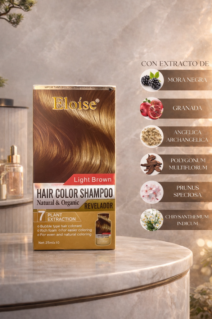 [PL-010847] Shampoo con tintura x10 sobres 25ml MARRON CLARO ELOISE