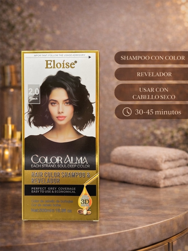 [PL-010915] Tintura shampoo 2.0 NEGRO 500ml ELOISE