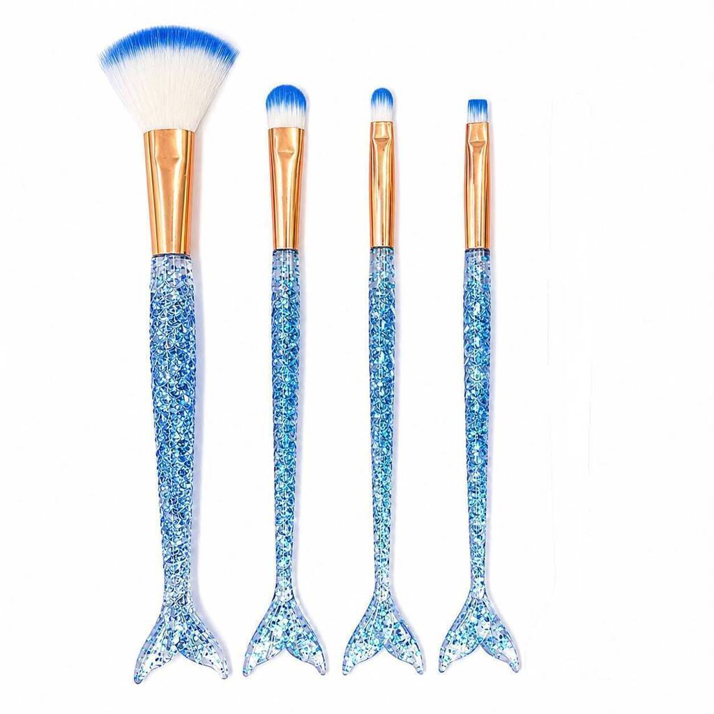 Brochas para maquillaje x4 COLA DE SIRENA GLITTER ELOISE