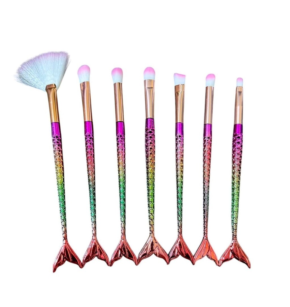 [PL-101902] Set de brochas x7 COLA DE SIRENA METALIZADA ELOISE