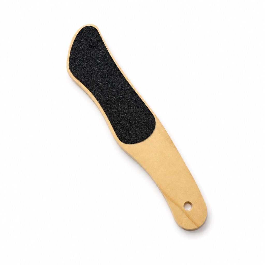 Escofina para pies mango madera curva