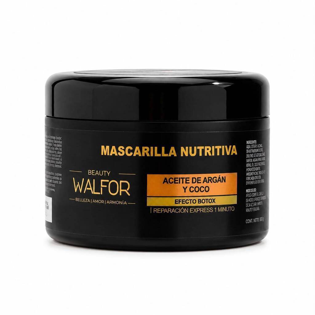 Mascarilla nutritiva ACEITE DE ARGAN Y COCO 250grs BEAUTY WALFOR