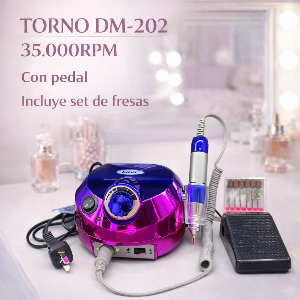 Torno para uñas METALIZADO DM-202 35000RPM ELOISE