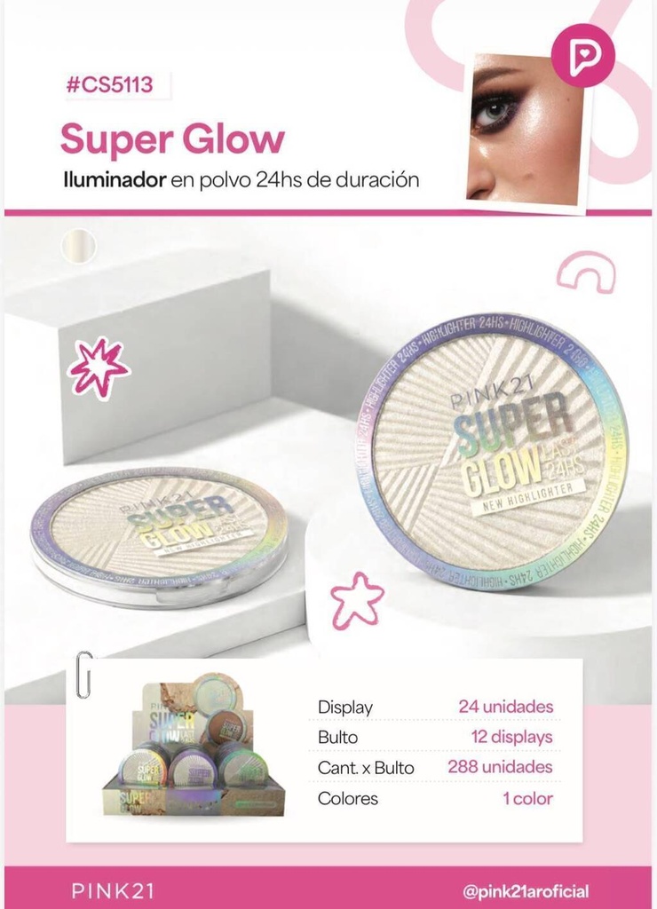 [PL-468923] Iluminador en polvo SUPER GLOW PINK 21