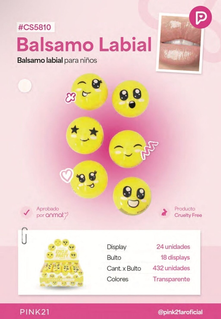 Balsamo labial EMOJI PINK 21