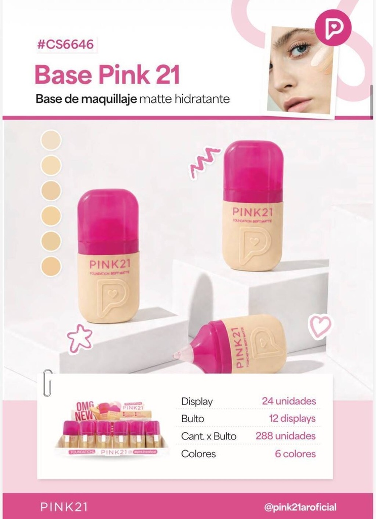 Base de maquillaje OMG NEW PINK 21