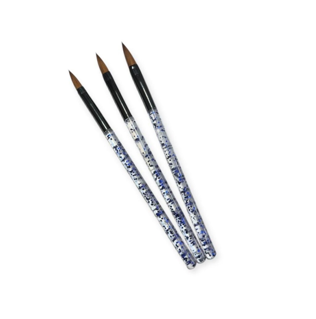 [PL-6502542] Pincel de acrilico x3 glitter azules