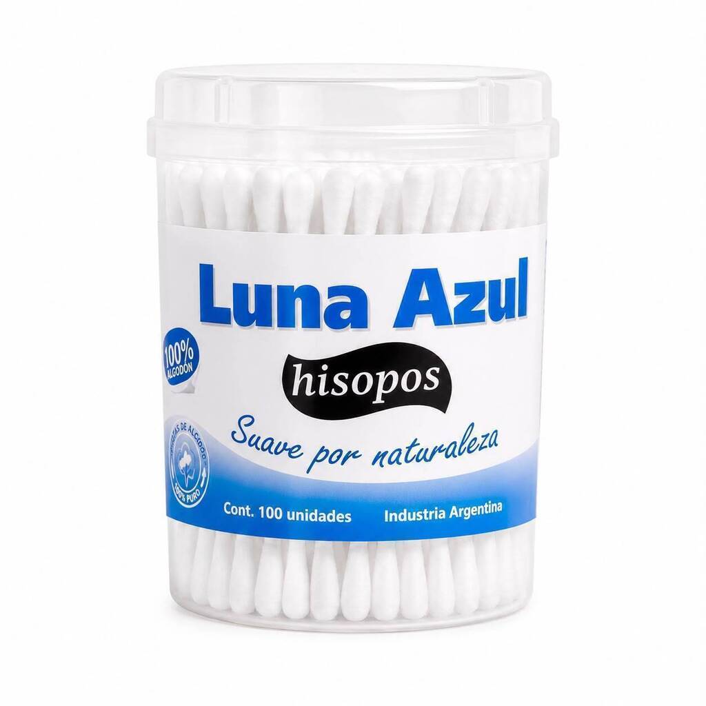 [PL-700221] Hisopo x100u punta redonda LUNA AZUL