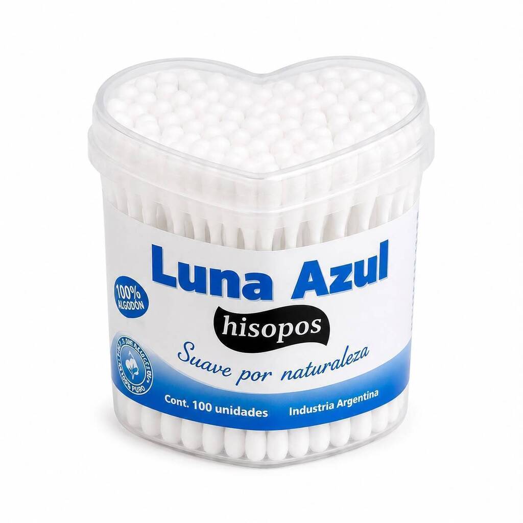 [PL-700222] Hisopo doble punta LUNA AZUL CORAZON