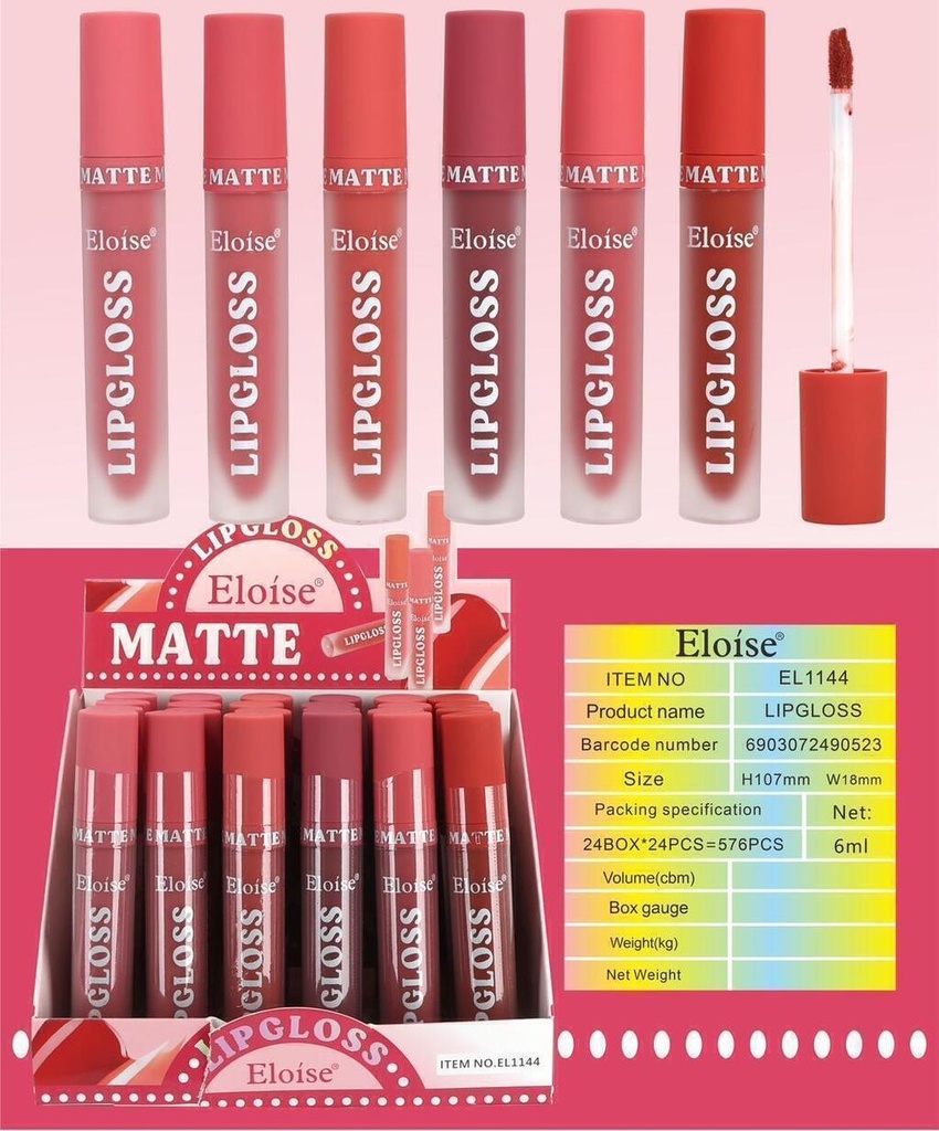 [PL-EL1144] Labial liquido matte TAPA COLOR ELOISE