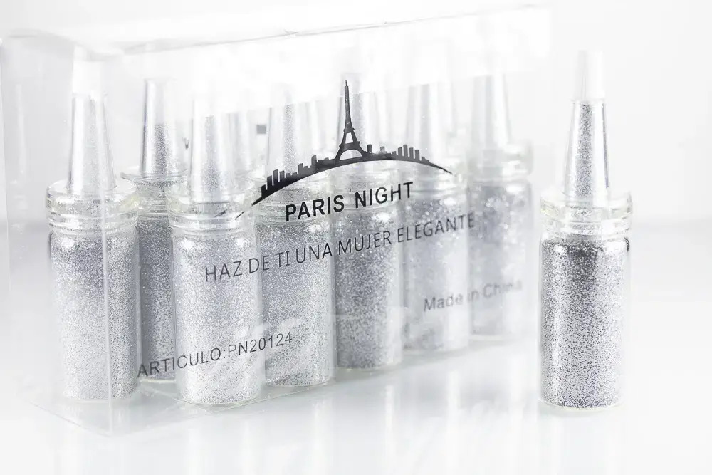 Brillo efecto sugar x12 unidades PLATEADO PARIS NIGHT