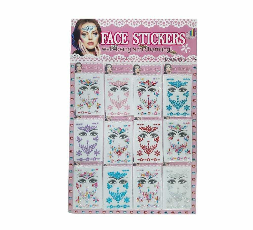 Strass para la cara x12 12LT-B SURTIDO