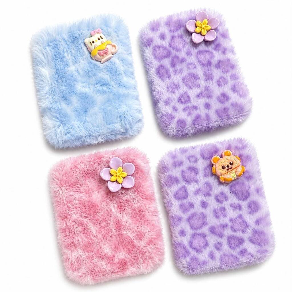 Espejo de cartera ANIMAL PRINT PELUCHE SURTIDO