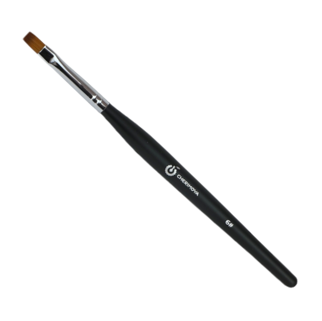 [BH003287] Brocha pinceles para gel #6 mango negro CHERIMOYA___ PACK X10