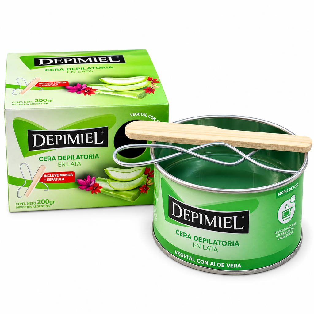 [PS-011273] Cera Depilatoria en lata Vegetal con aloe vera 200g Depimiel