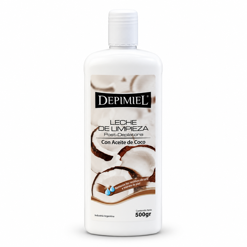 Leche de Limpieza post Depilatoria con aceite de coco 500g Depimiel