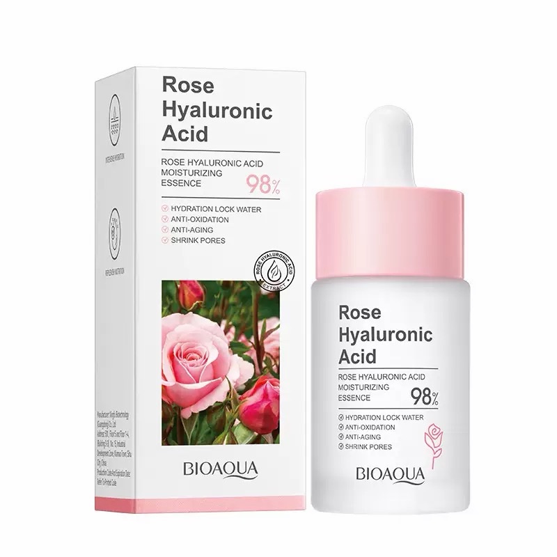 Serum facial de Rosas con acido hialuronico hidratante 30ml Bioaqua