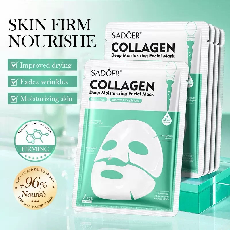 Mascarilla de Colageno hidratante reduce rojez Sadoer__Pack X10
