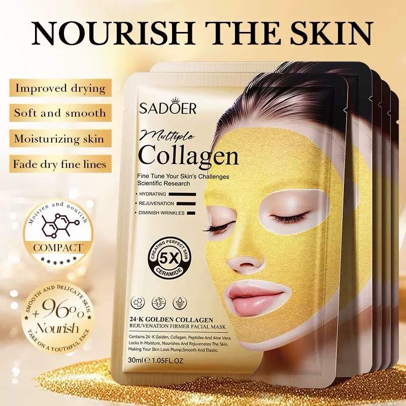 [PS-sd02357] Mascarilla Multiple 24K Golden Collagen hidratante Sadoer__Pack X10