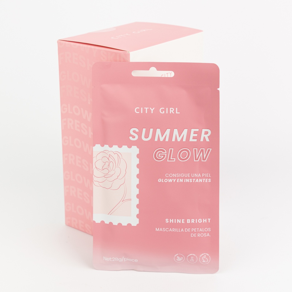 SUMMER GLOW MASCARILLA FACIAL PETALOS DE ROSAS – CITY GIRL