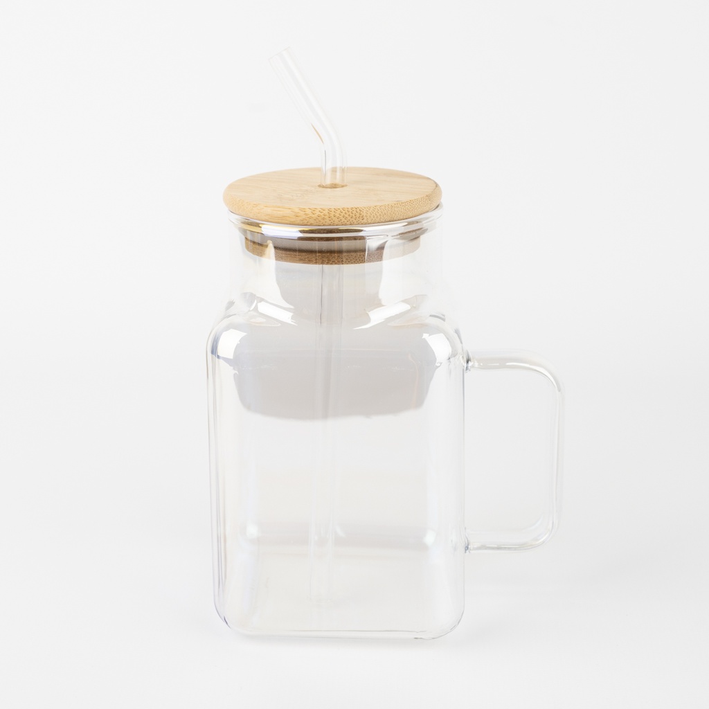 [PG-LC35114-4] VASO DE VIDRIO CON TAPA Y SORBETE CITY GIRL – 620ML