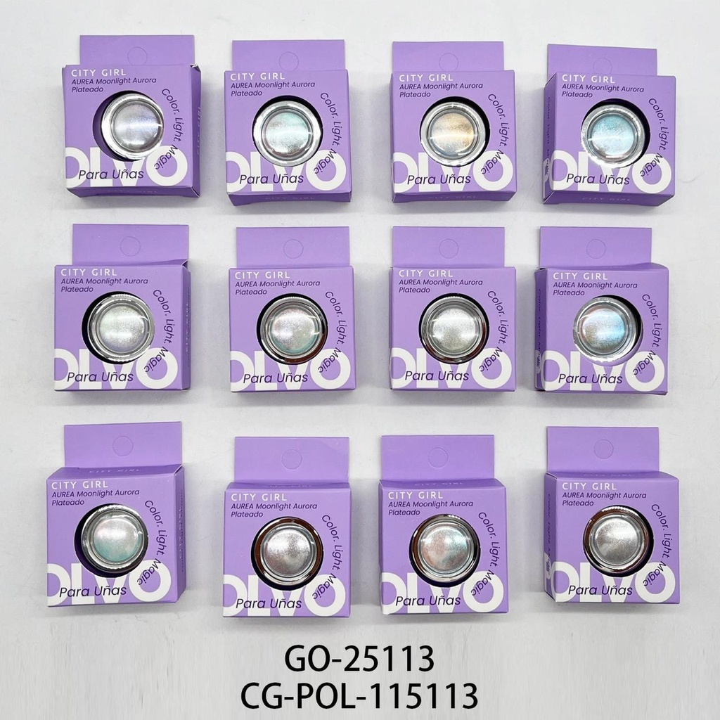 POLVO AURA MOONLIGHT PARA UÑAS CITY GIRL