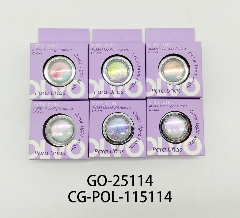 POLVO AURA MOONLIGHT PARA UÑAS CITY GIRL