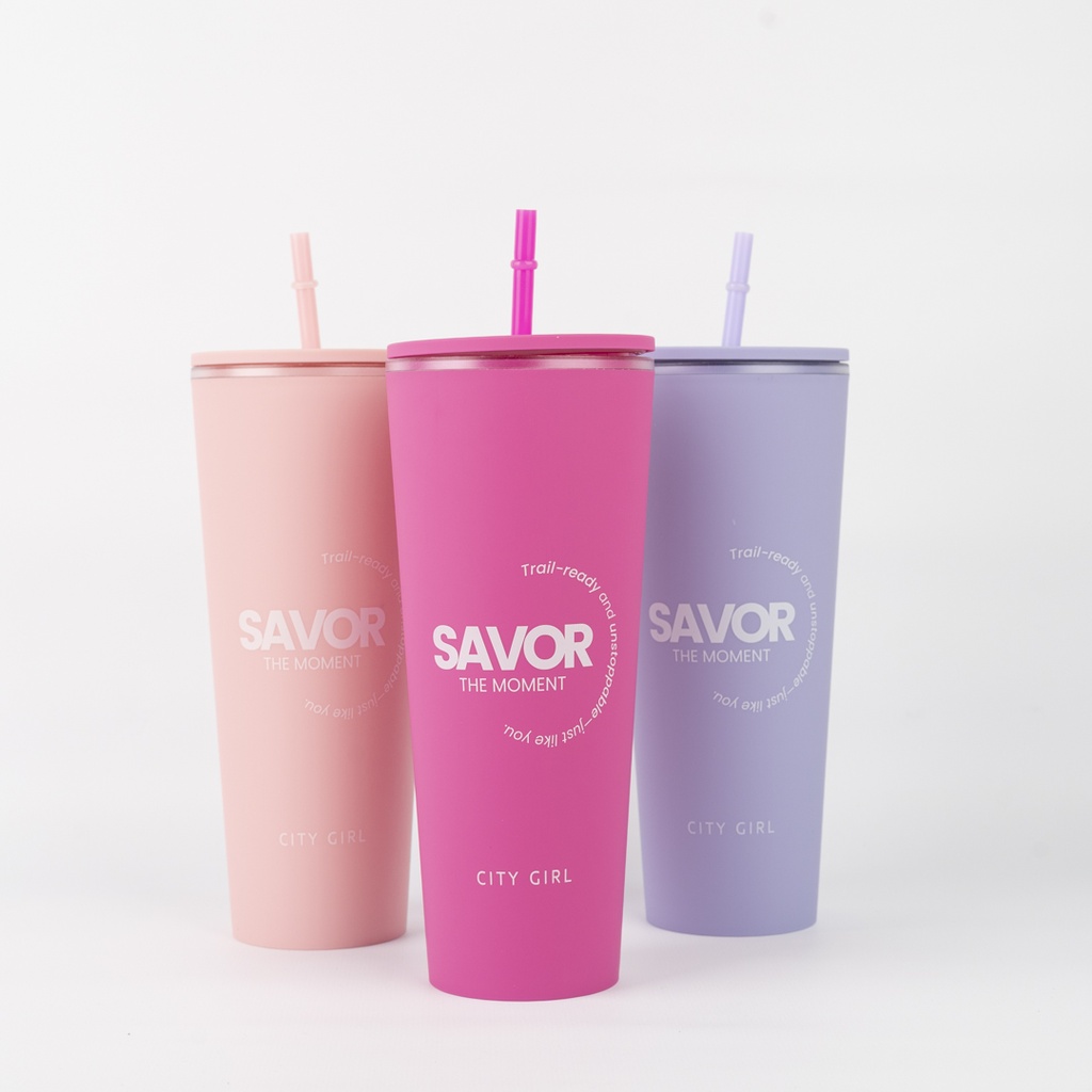 [PG-JH34736-2] VASO PLASTICO SAVOR THE MOMENT CON SORBETE CITY GIRL
