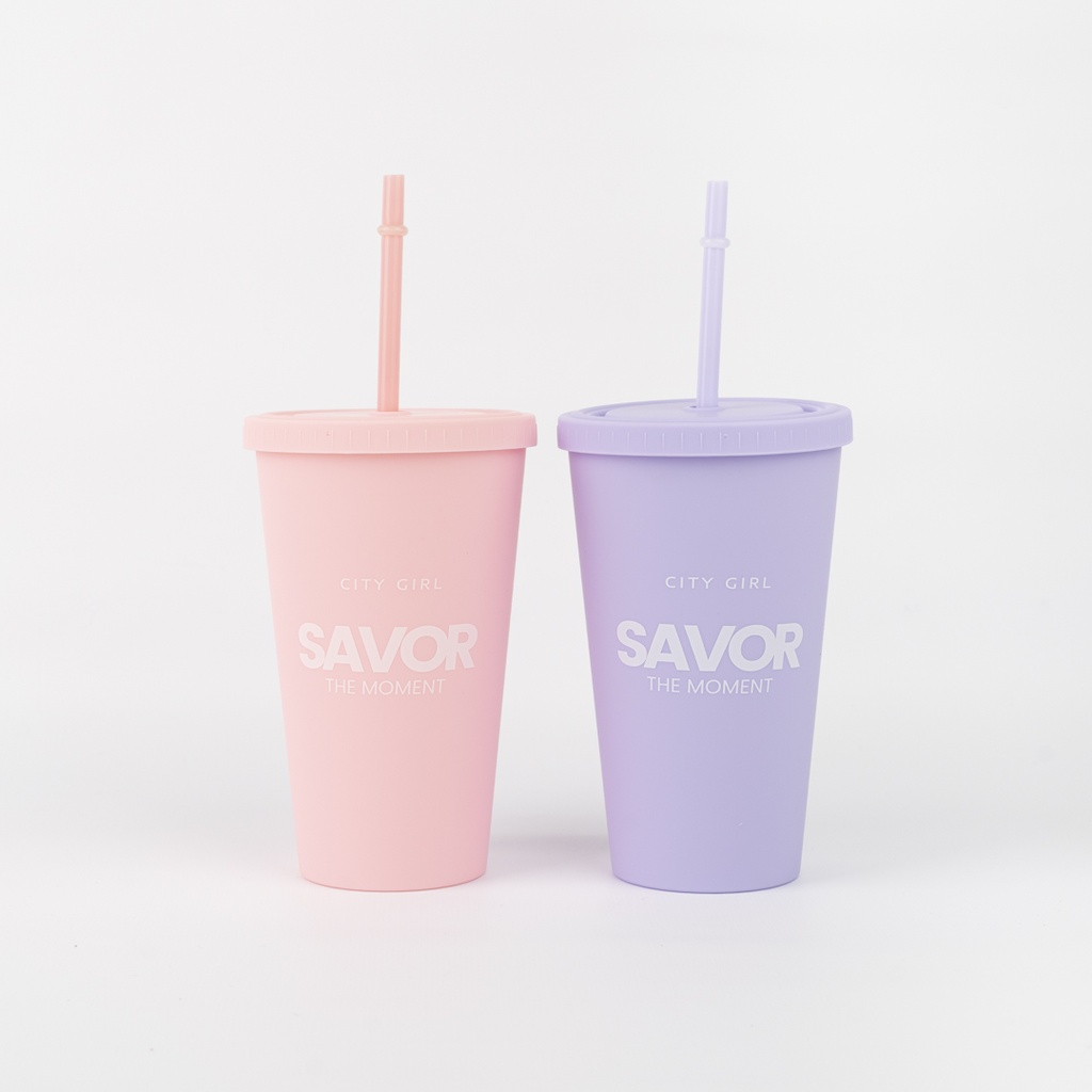 [PG-JH34736-3] VASO DE PLASTICO SAVOR THE MOMENT CON SORBETE CITY GIRL
