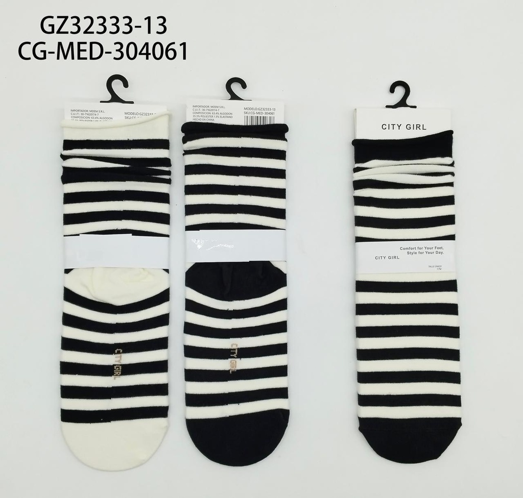 [PG-GZ32333-13] MEDIAS LARGAS RAYAS CITY GIRL