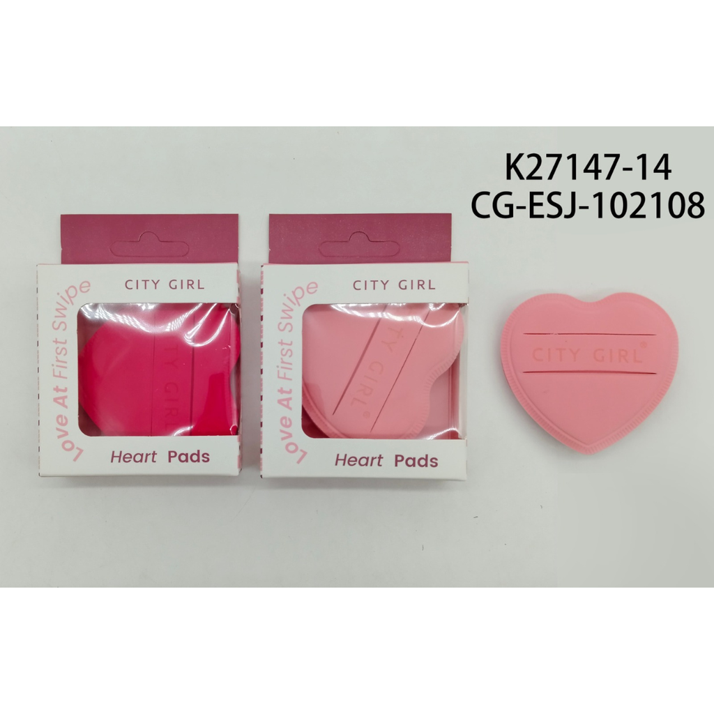 [PG-K27147-14] ESPONJA DE MAQUILLAJE CORAZÓN CITY GIRL