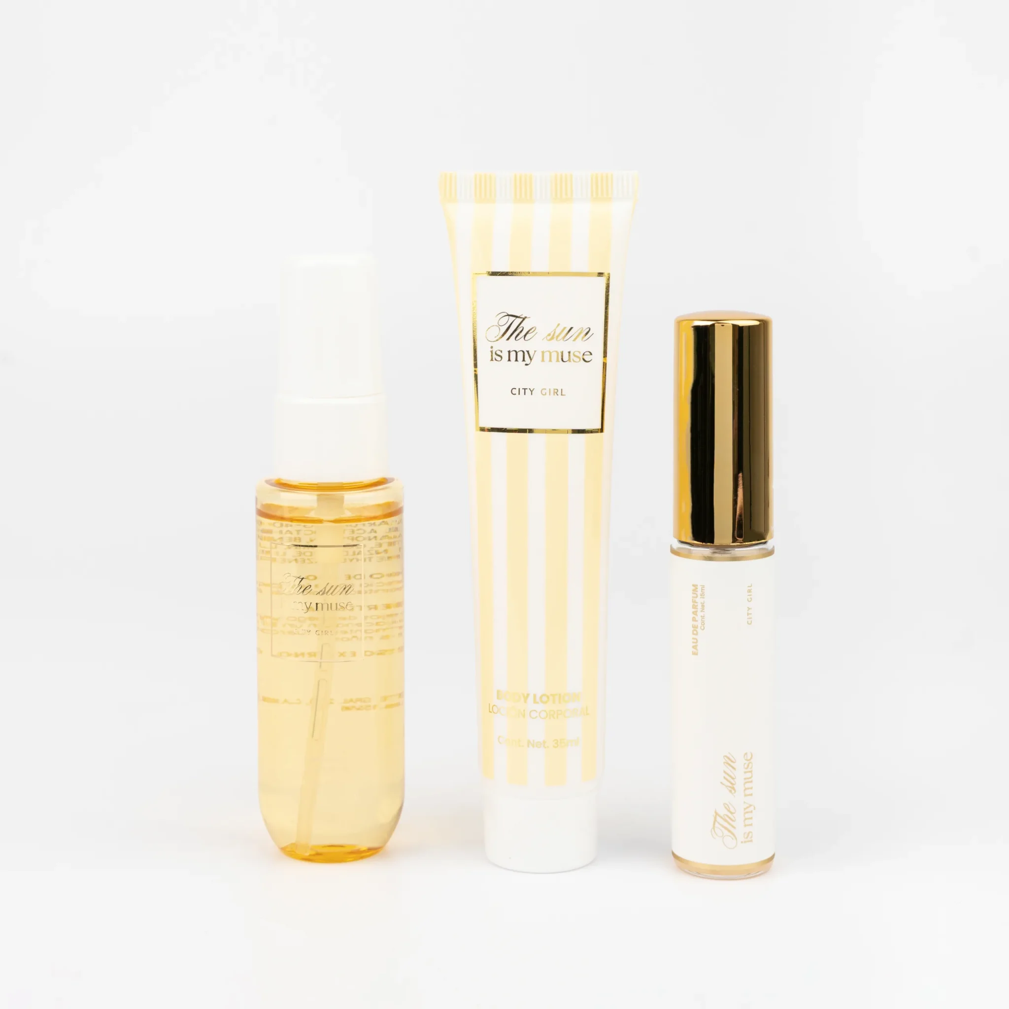 [PG-YT25144] KIT DE PERFUME, CREMA Y BODY SPLASH THE SUN IS MY MUSE CITY GIRL – 3PCS