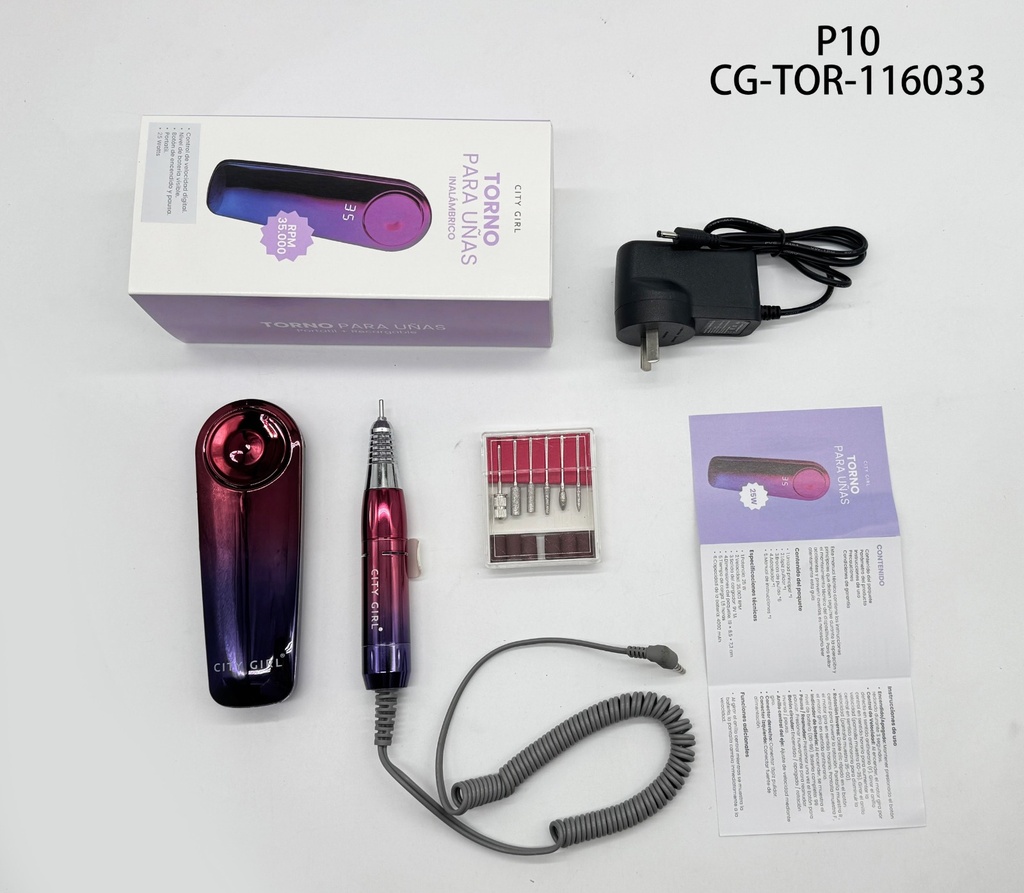 [PG-P10-T] TORNO PARA UÑAS 25W CITY GIRL