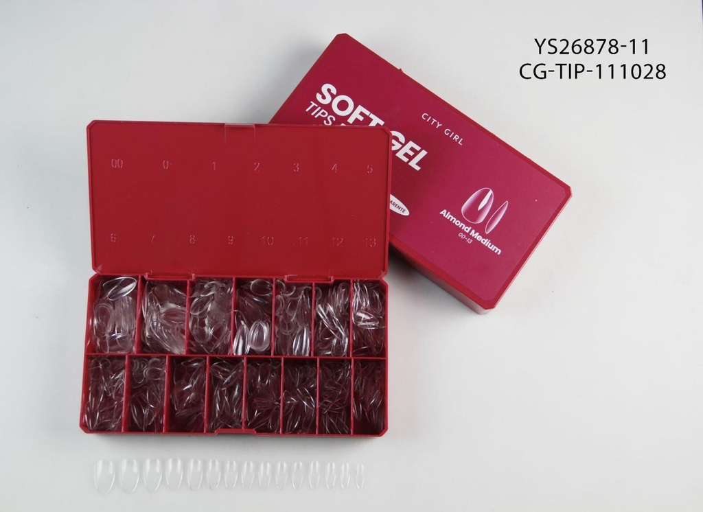 [PG-YS26878-11] SOFT GEL TIPS PRO ALMOND MEDIUM 510PCS CITY GIRL