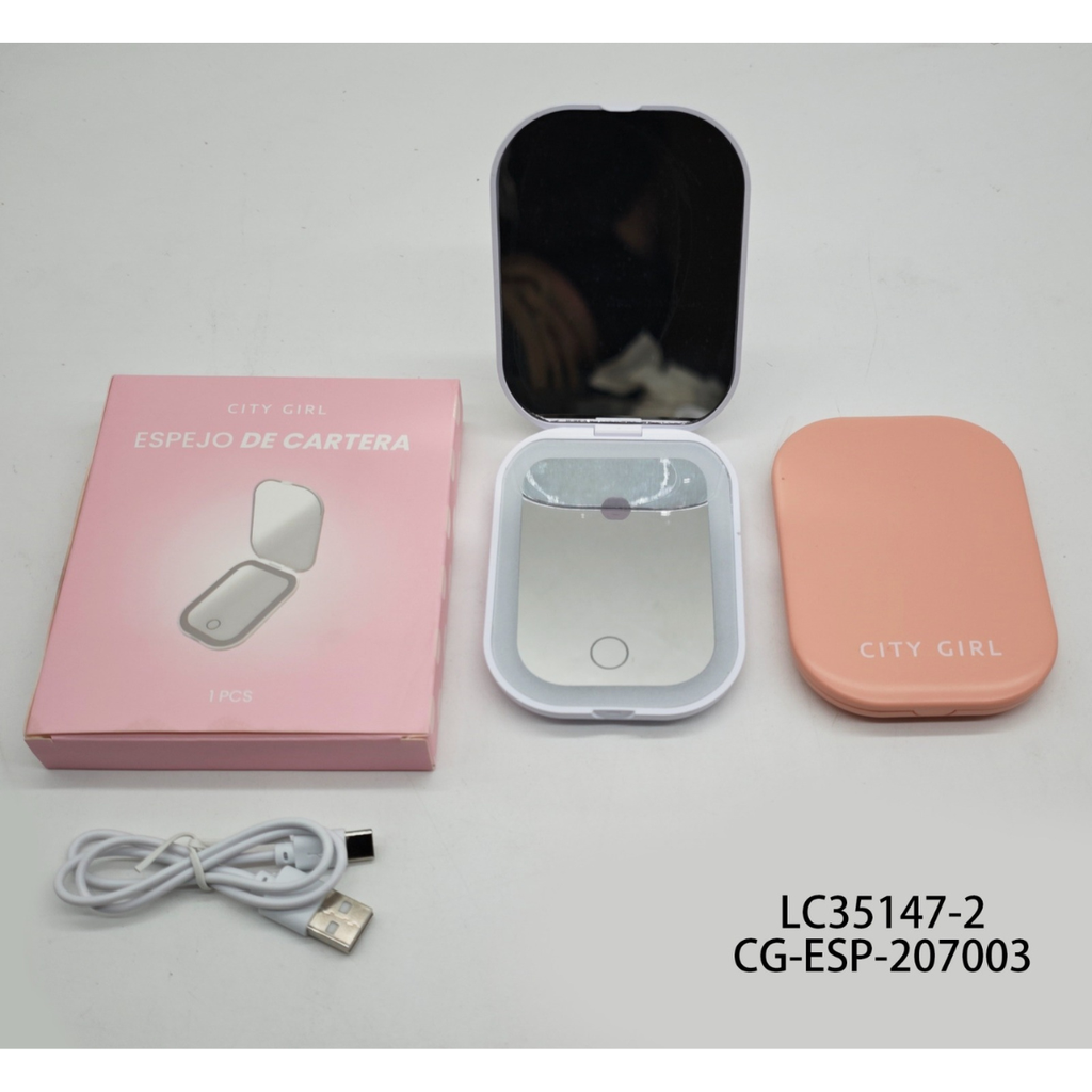 [PG-LC35147-2] ESPEJO PARA CARTERA CON LUZ LED CITY GIRL
