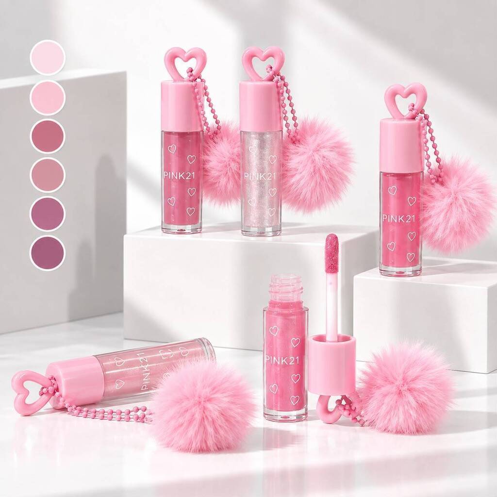 [PL-501095] Lip gloss con glitter CUTIE PINK 21