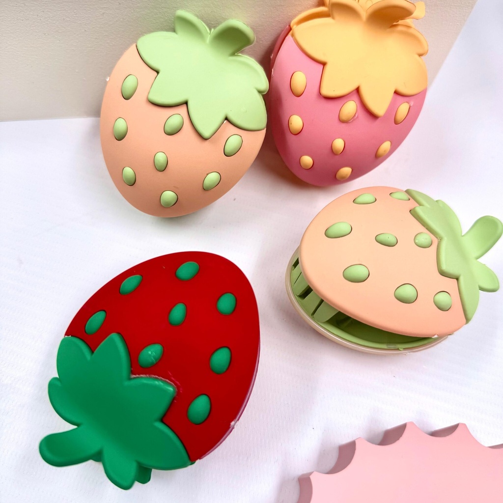 [PY-C-3296] BROCHE DE PELO FRUTILLA X12PCS.
